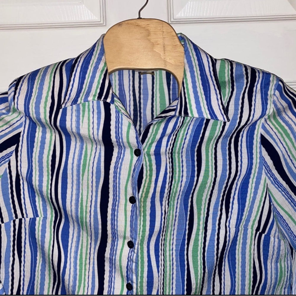 Allison Daley Blouse Top Multi Color StripesWomen’s Size 16